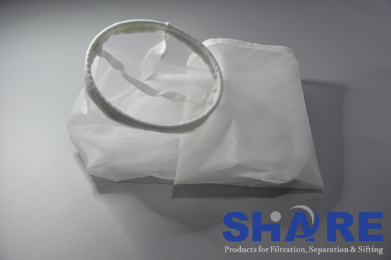 Nylon Monofilaments Mesh Filter Bags With Drawstring, Plastic Flange, Stainless Steel Ring Or Zinc Galvanized Steel Ring