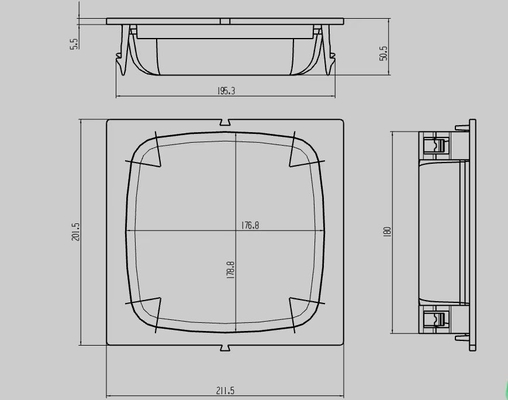 211.5*201.5*50.5mm Square Basket Pocket For Benier Overhead Proofer